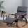 Artiss Bentwood Rocking Armchair with Adjustable Footrest, Charcoal Birch Plywood Frame, 122x59x100cm, 4cm Cushion