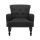 Artiss Wingback Armchair, 100% Polyester, 75x70x79cm, Charcoal Black, Elegant Button Design, French Provincial Style