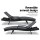 Gardeon Sun Lounge Wicker Patio Chair - Adjustable Aluminium Frame, 4 Positions, Black with Grey Cushion, 190cm