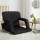 Artiss Heated Floor Lounge Sofa Bed with Armrest, 5-Position Recliner, Oxford Fabric, Portable, Black, 80x52cm