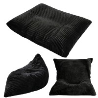 Artiss 3-in-1 Convertible Bean Bag Chair Dark Grey Lounger Chair Bed Premium Machine Washable Cover