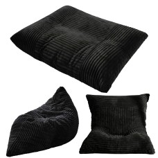 Artiss 3-in-1 Convertible Bean Bag Chair Dark Grey Lounger Chair Bed Premium Machine Washable Cover