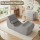 Artiss Grey Ergonomic S-Curve Chaise Lounge Floor Lounger Adjustable Headrest Lumbar Support 150x58x72cm