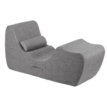 Artiss Grey Ergonomic S-Curve Chaise Lounge Floor Lounger Adjustable Headrest Lumbar Support 150x58x72cm