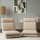 Artiss 2X Floor Chair Sofa Linen Beige - 5 Reclining Positions, Foldable Design, Faux Linen Fabric, 122cm x 50cm x 14cm