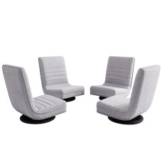 Artiss 4PCS 360-degree Swivel Adjustable Foldable Floor Lounge Chairs Grey Pack of 4 Comfortable Seating