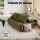 Artiss Adjustable 2-Seater Floor Lounge Sofa Bed, Green Corduroy, Foldable Design, 6-Level Support, Cat-Ear Style