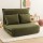 Artiss Adjustable 2-Seater Floor Lounge Sofa Bed, Green Corduroy, Foldable Design, 6-Level Support, Cat-Ear Style