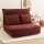 Artiss Foldable Floor Lounge Sofa Bed - 2 Seater, Adjustable, Corduroy Fabric, Orange, Cat-Ear Edge, No Assembly Needed
