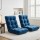 Artiss 2PCS Adjustable Floor Lounge Sofa Bed - Navy Flannel, 14 Positions, High Resilience Foam, Sturdy Steel Frame