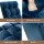 Artiss 2PCS Adjustable Floor Lounge Sofa Bed - Navy Flannel, 14 Positions, High Resilience Foam, Sturdy Steel Frame