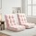 Artiss 2PCS Adjustable Floor Lounge Sofa Bed - Pink Flannel Fabric, Sturdy Steel Frame, 14 Positions, 96x42x13cm