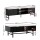 Artiss Kaisu TV Unit and Marble Effect Coffee Table Set Black Metal Frame Storage Shelves Cable Management