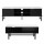 Artiss Kaisu TV Unit and Marble Effect Coffee Table Set Black Metal Frame Storage Shelves Cable Management