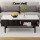 Artiss Kaisu TV Unit and Marble Effect Coffee Table Set Black Metal Frame Storage Shelves Cable Management
