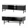Artiss Kaisu TV Unit and Marble Effect Coffee Table Set Black Metal Frame Storage Shelves Cable Management
