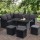Gardeon 9-Seater Outdoor Sofa Dining Set, Black PE Wicker, Steel Frame, UV & Weather Resistant, Cushions, Glass Table