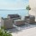 Gardeon 4-Piece Outdoor Sofa Set - Grey Wicker Lounge with Cushions, UV-Resistant, Steel Frame, Tempered Glass Table