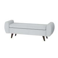 Artiss Storage Ottoman Blanket Box, Faux Linen, 140cm, Grey - Armrest, Ample Storage, Easy Assembly, 1-Year Warranty