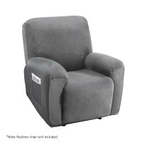 Artiss Recliner Chair Cover, Velvet, 1-Seater, Grey - Luxurious Comfort & Anti-Slip Design, Machine Washable