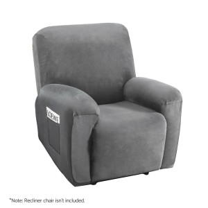 Artiss Recliner Chair Cover, Velvet, 1-Seater, Grey - Luxurious Comfort & Anti-Slip Design, Machine Washable