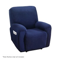 Artiss Recliner Chair Cover, Velvet, 1-Seater, Navy, Luxurious Comfort, Anti-Slip, Machine Washable, Easy Fit