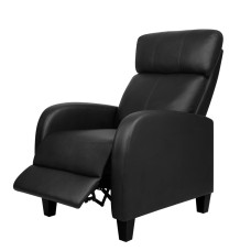 Artiss Black PU Leather Reclining Armchair - Premium Comfort with Adjustable Recline, Thick Cushion & Sleek Design Artiss Black PU Leather Reclining Armchair - Premium Comfort with Adjustable Recline, Thick Cushion & Sleek Design
