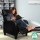 Artiss Black PU Leather Reclining Armchair - Premium Comfort with Adjustable Recline, Thick Cushion & Sleek Design