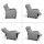 Artiss Fabric Reclining Armchair, Metal Structure, Grey, 102x69x65cm - Ultimate Comfort with Adjustable Recline