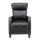 Artiss Small Black PU Leather Massage Recliner Sofa with 2-Point Massage, Adjustable Backrest, and Footrest