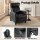 Artiss Small Black PU Leather Massage Recliner Sofa with 2-Point Massage, Adjustable Backrest, and Footrest