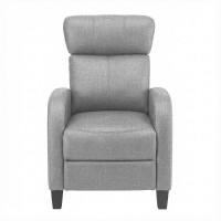Artiss Grey Fabric Massage Recliner Chair – Small Recliner Sofa for Adults with 2-Point Massage, Adjustable Backrest