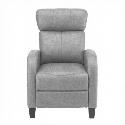 Artiss Grey Fabric Massage Recliner Chair – Small Recliner Sofa for Adults with 2-Point Massage, Adjustable Backrest