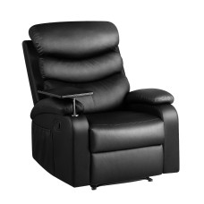Artiss Erika Black Leather Recliner Chair with 360° Tray Table - Ultimate Comfort & Style for Any Room Artiss Erika Black Leather Recliner Chair with 360° Tray Table - Ultimate Comfort & Style for Any Room