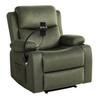 Artiss Heated Massage Recliner Chair Velvet Green, 8-Point Massage, Phone Holder, USB Ports, 150kg Weight Capacity