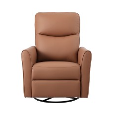 Artiss Leather Swivel Recliner Chair with USB & LED, 240° Swivel, 135° Recline, Adjustable Headrest, Brown, 81x81x105 Artiss Leather Swivel Recliner Chair with USB & LED, 240° Swivel, 135° Recline, Adjustable Headrest, Brown, 81x81x105