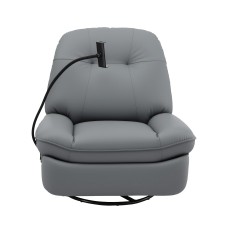 Artiss Manual Swivel Rocker Recliner with USB Ports - PU Leather, 100x90x96cm, 360° Rotation, Grey, Multi-Function Chair Artiss Manual Swivel Rocker Recliner with USB Ports - PU Leather, 100x90x96cm, 360° Rotation, Grey, Multi-Function Chair