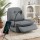 Artiss Manual Swivel Rocker Recliner with USB Ports - PU Leather, 100x90x96cm, 360° Rotation, Grey, Multi-Function Chair