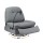 Artiss Manual Swivel Rocker Recliner with USB Ports - PU Leather, 100x90x96cm, 360° Rotation, Grey, Multi-Function Chair