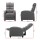 Artiss Recliner Armchair, Faux Linen Fabric, Grey, 64.5x89x98cm, High-Resilience Foam, Adjustable Comfort Chair