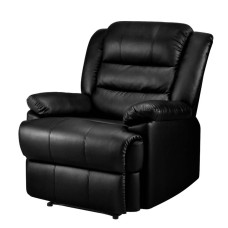 Artiss Recliner Chair, PU Leather, Black, 82x95x100cm, Luxury Home Cinema Seating, Adjustable Comfort