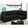 Artiss Modular Sofa Chaise Set 5-Seater Dark Grey Faux Linen, Customised Layout, Removable Covers, Sturdy Wood Frame