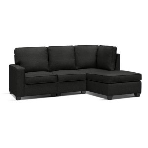 Artiss Dark Grey Modular Sofa Chaise Set, 4-Seater, Faux Linen, Wood Frame, Plush Foam, Custom Configurations