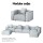 Artiss Alvin 2-Seater Modular Sofa Chaise Set - Grey, Modern Design, Plush Comfort, Durable Frame, 1-Year Warranty