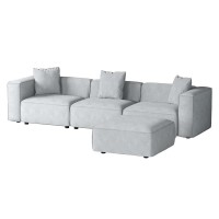 Artiss Alvin 4-Seater Modular Sofa Chaise Set, Grey - Modern Comfort, Durable Design, 1-Year Warranty