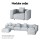 Artiss Modular Sofa Chaise Set, Faux Linen, 5-Seater, Grey, 361x82x57cm, Modern Living Room Furniture, Durable & Stylish