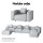 Artiss Modular Sofa Chaise Set, Faux Linen, 6-Seater, Grey, 361cm, Modern Living Room Furniture, Comfortable & Stylish