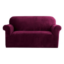 Artiss Velvet Sofa Cover for 2-Seater - Ruby Red, Stretchable Crystal Velvet with Anti-Slip Foam, Machine Washable Artiss Velvet Sofa Cover for 2-Seater - Ruby Red, Stretchable Crystal Velvet with Anti-Slip Foam, Machine Washable
