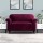 Artiss Velvet Sofa Cover for 2-Seater - Ruby Red, Stretchable Crystal Velvet with Anti-Slip Foam, Machine Washable