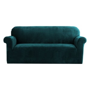 Artiss 3-Seater Velvet Sofa Cover in Agate Green - Stretchable, Machine Washable, Anti-Slip, Crystal Velvet Protection